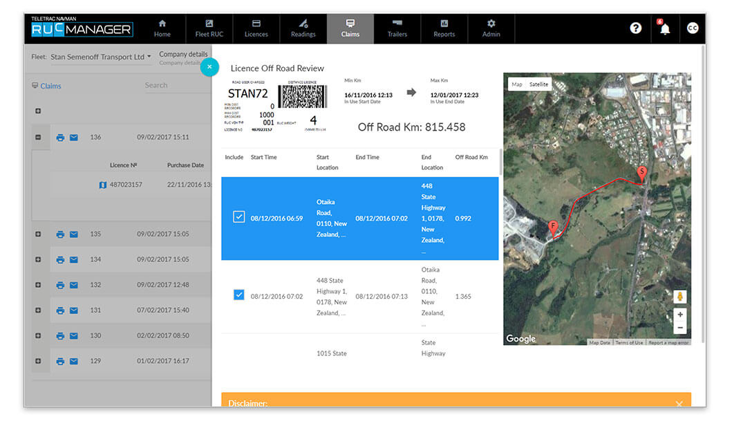 RUC Management Teletrac Navman
